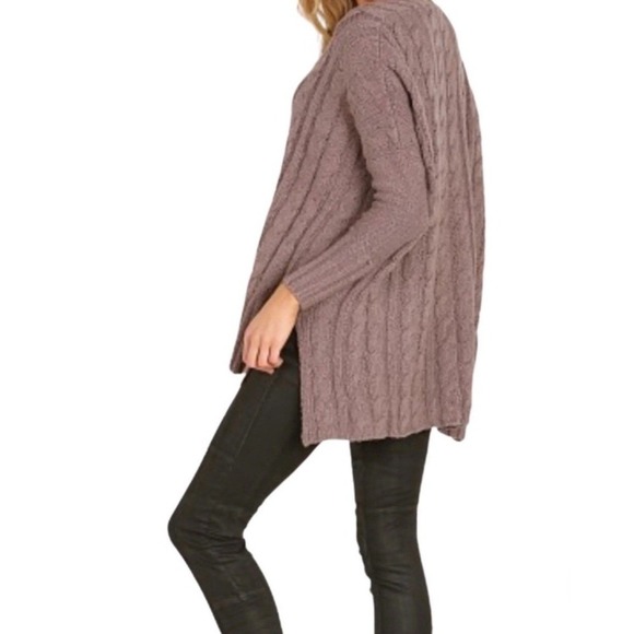 Free people tunic size Xs brown/mocha color 3/4 sleeve Pullover Crochet - Picture 4 of 13